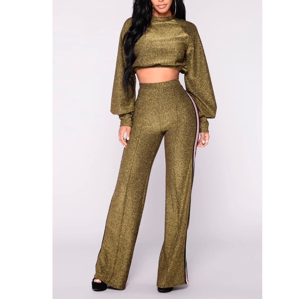 Night Flight Pant Set - Gold